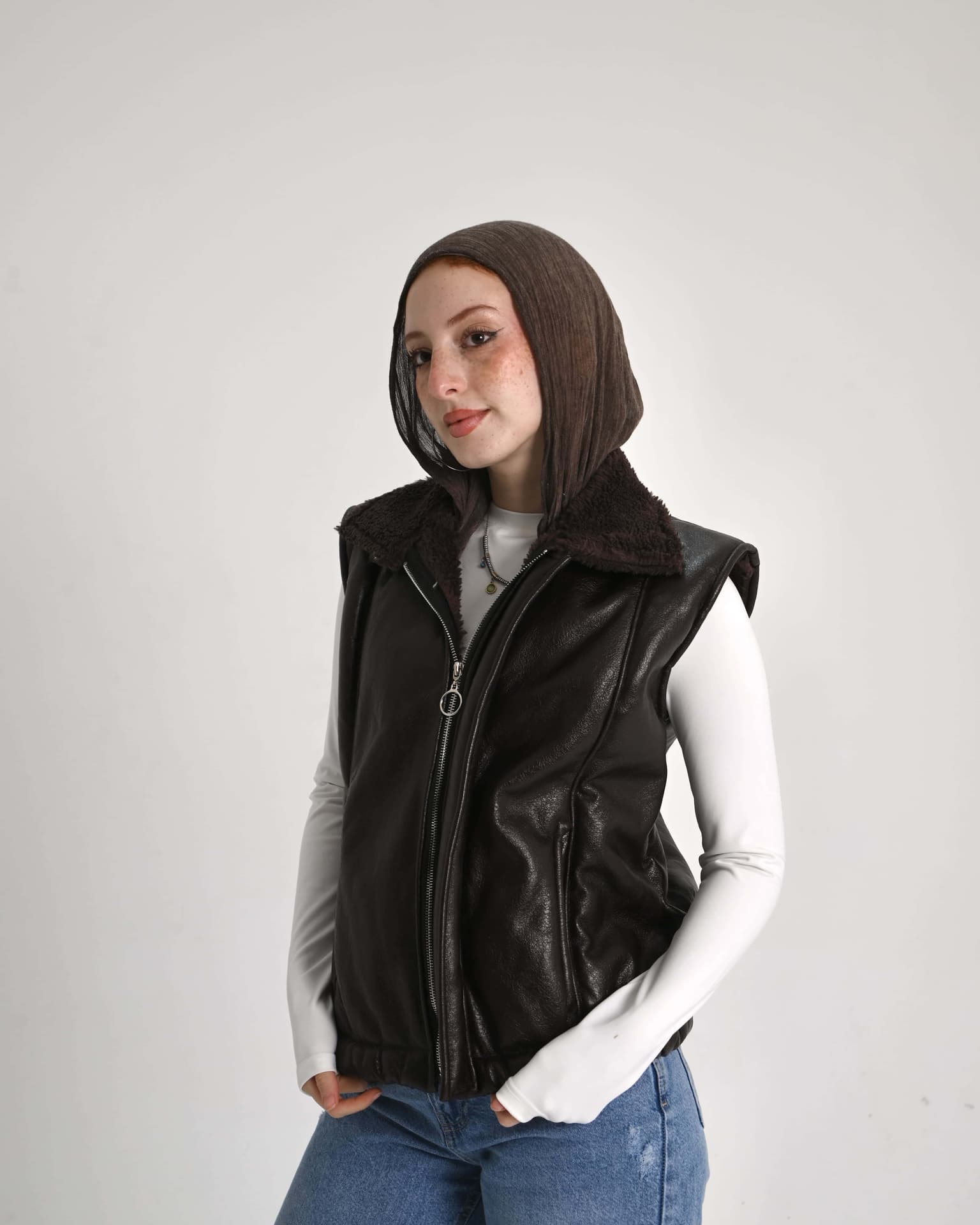 Puffer Leather Vest